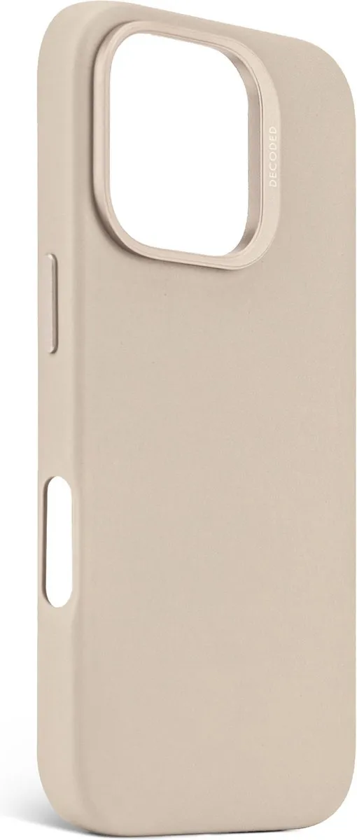 DECODED Leren Hoesje Geschikt voor iPhone 16 Pro - Gemaakt van Premium ECCO Leer - Geschikt voor MagSafe - Clay Beige