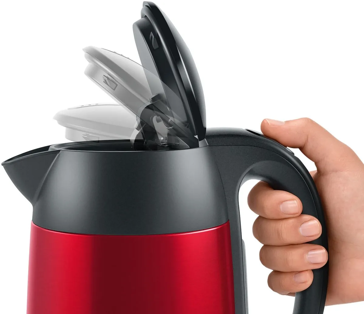 Bosch TWK3P424 Waterkoker 1.7L 2400W - Rood/Zwart