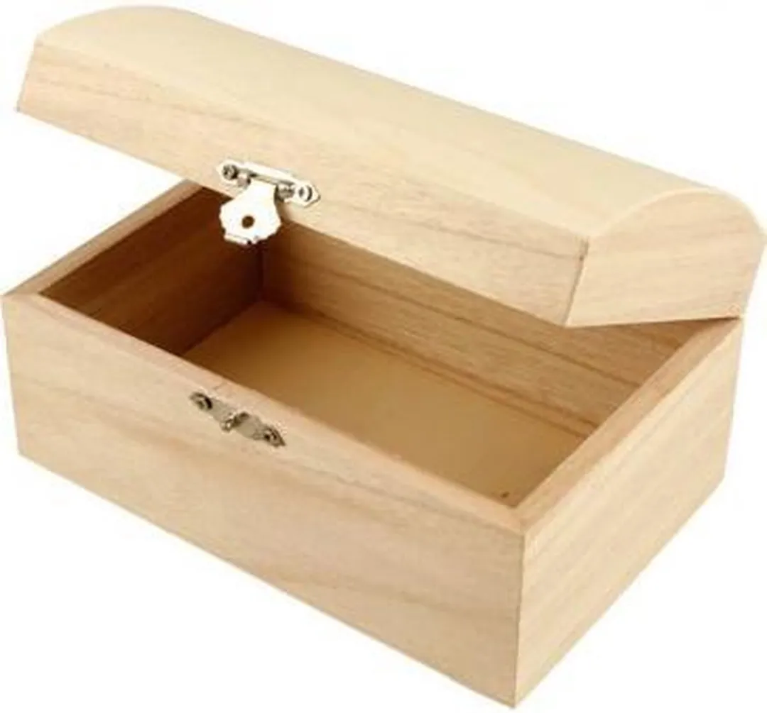 Creativ Company Houten Schatkist 21,5x15,8x10,6cm - Blanco
