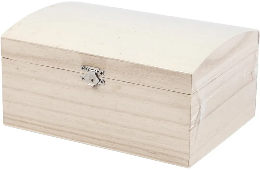 Creativ Company Houten Schatkist 21,5x15,8x10,6cm - Blanco