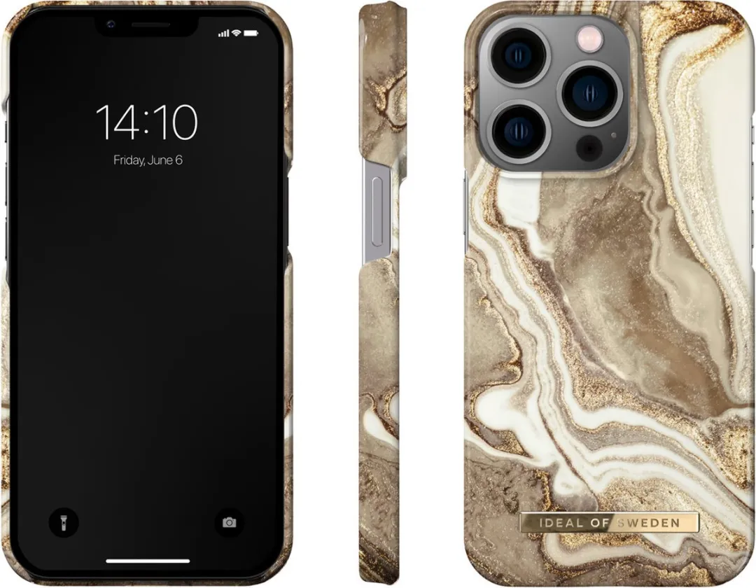 iDeal of Sweden iPhone 14 Pro Hoesje - Golden Sand Marble