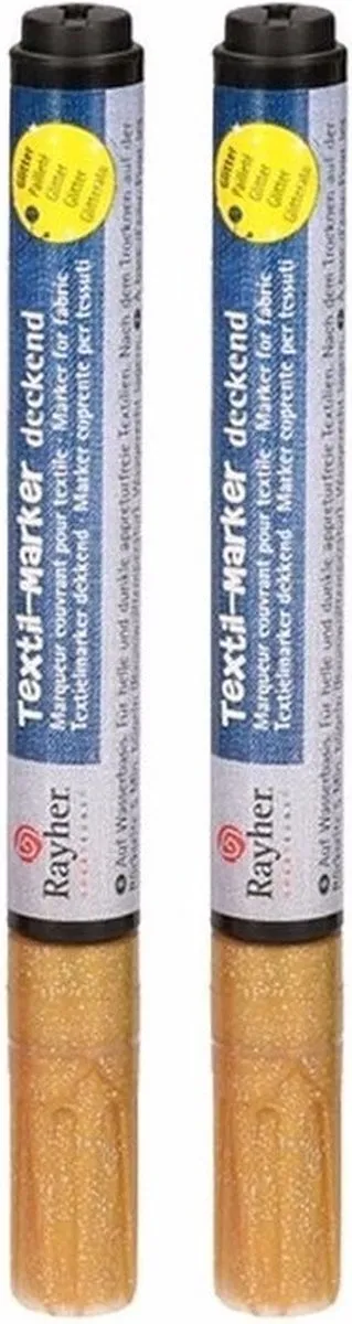 Rayher Textielstiften Glitter Goud