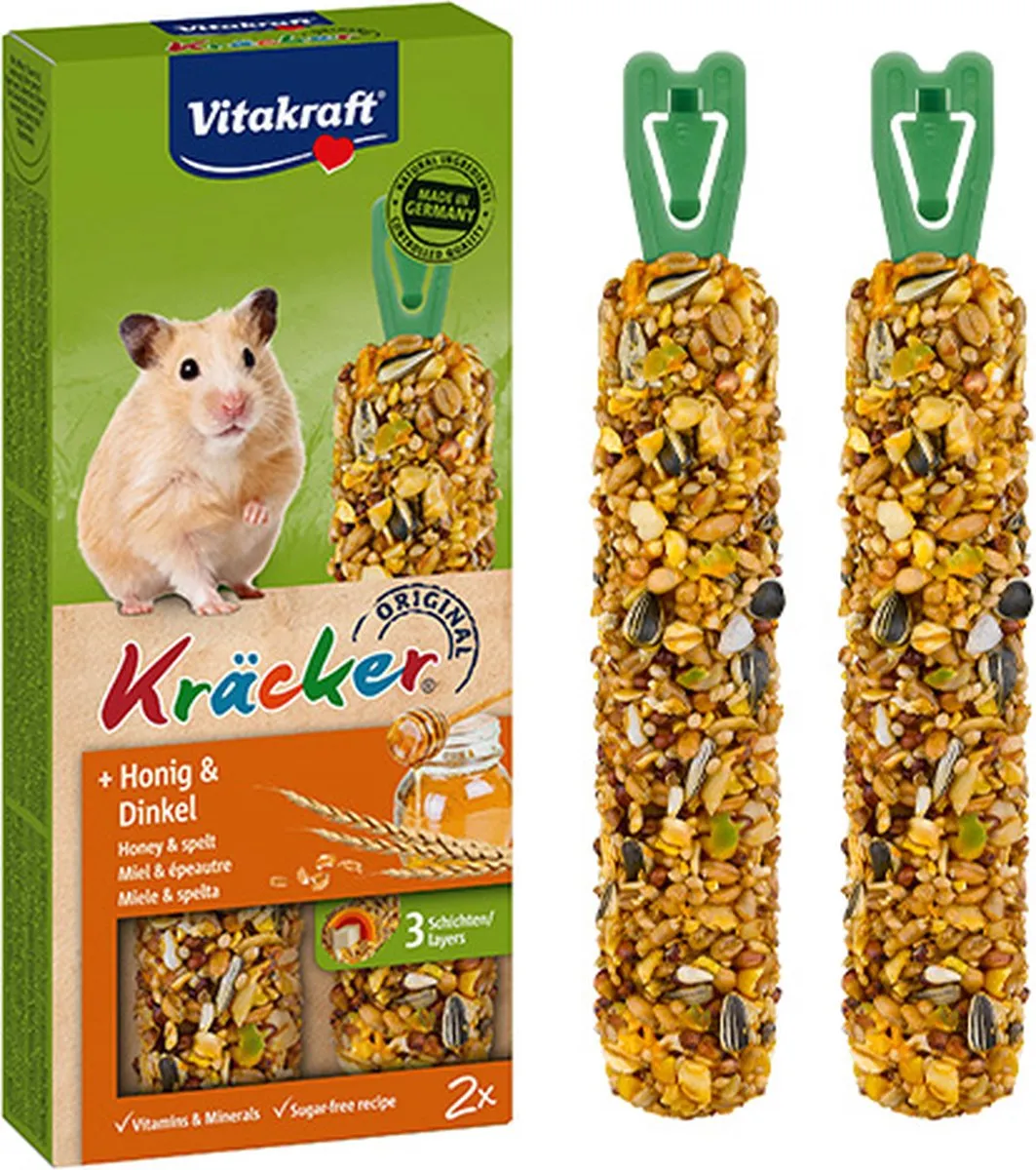Vitakraft Kräcker Original Hamster - Honing & Spelt - 20 Stuks