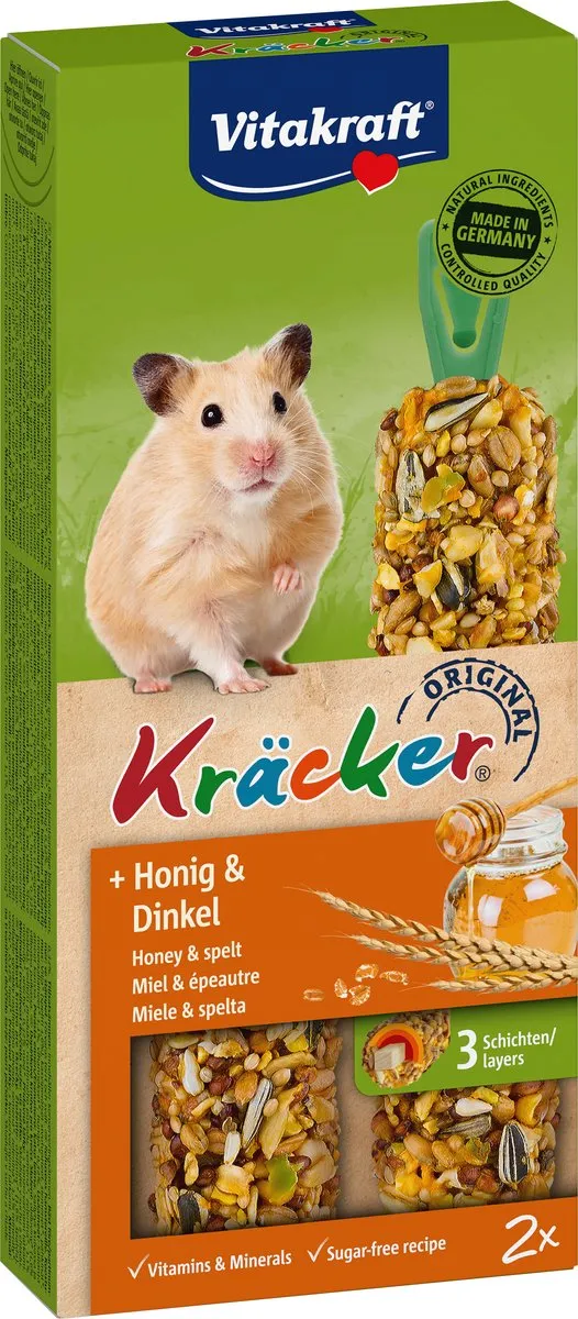 Vitakraft Kräcker Original Hamster - Honing & Spelt - 20 Stuks