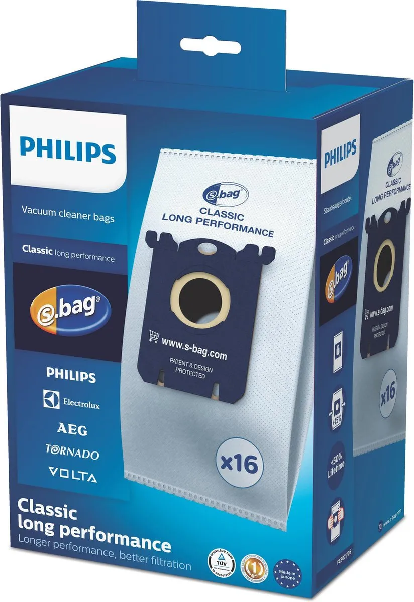 Philips S-bag FC8021/05 Stofzuigerzakken - 16 Stuks