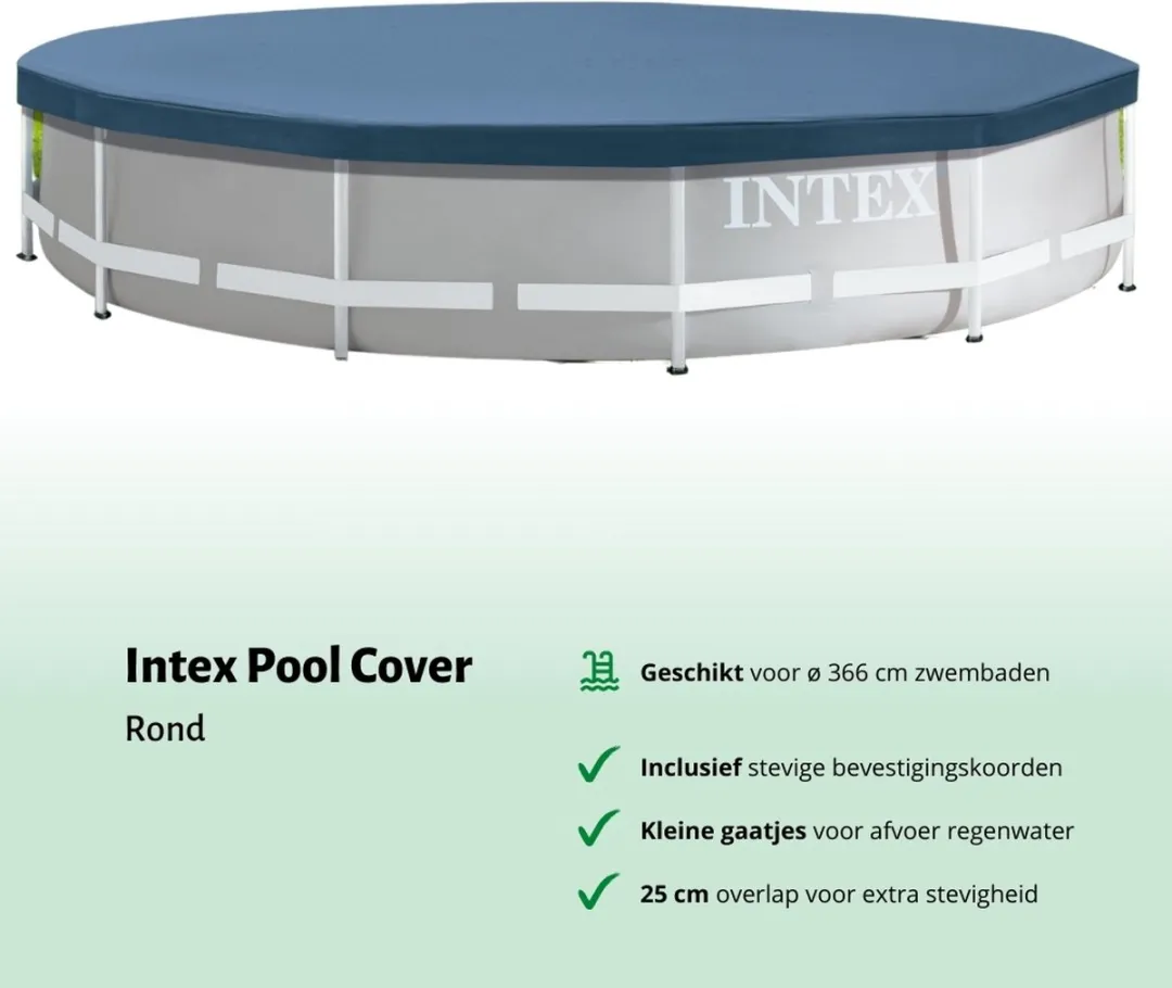 Intex 28212GN-Blauw Rond Frame Zwembad 366x76cm - Blauw