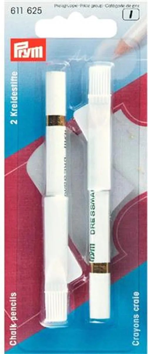 Prym Krijtpotloden 2 Stuks - Wit/Blauw