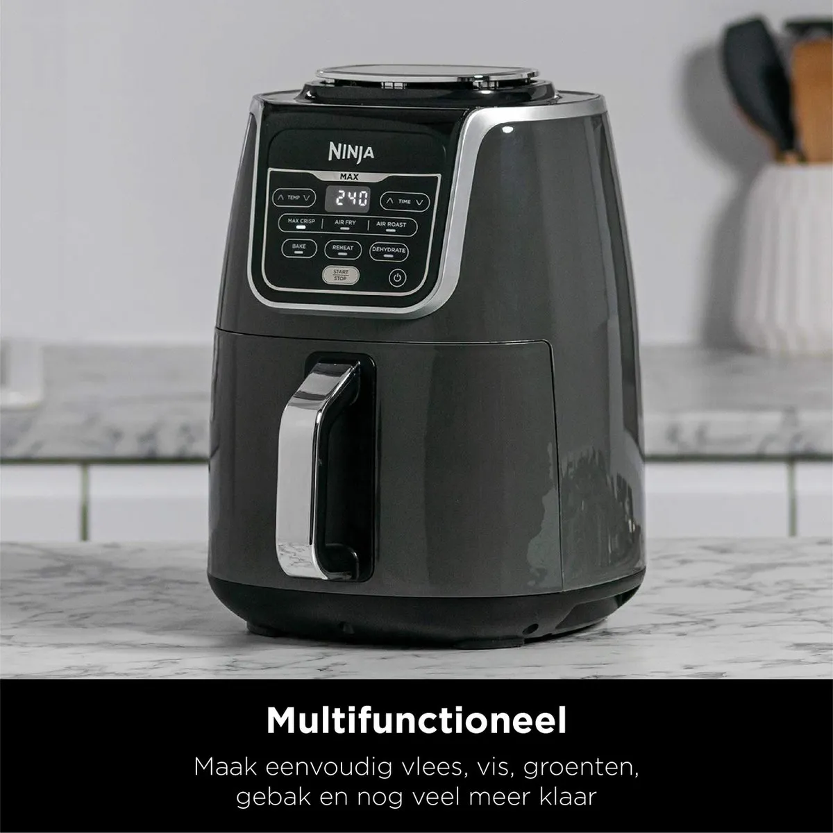 Ninja AF160EU - Multifunctionele Hetelucht Friteuse - 5,2 liter - Grijs/Zwart