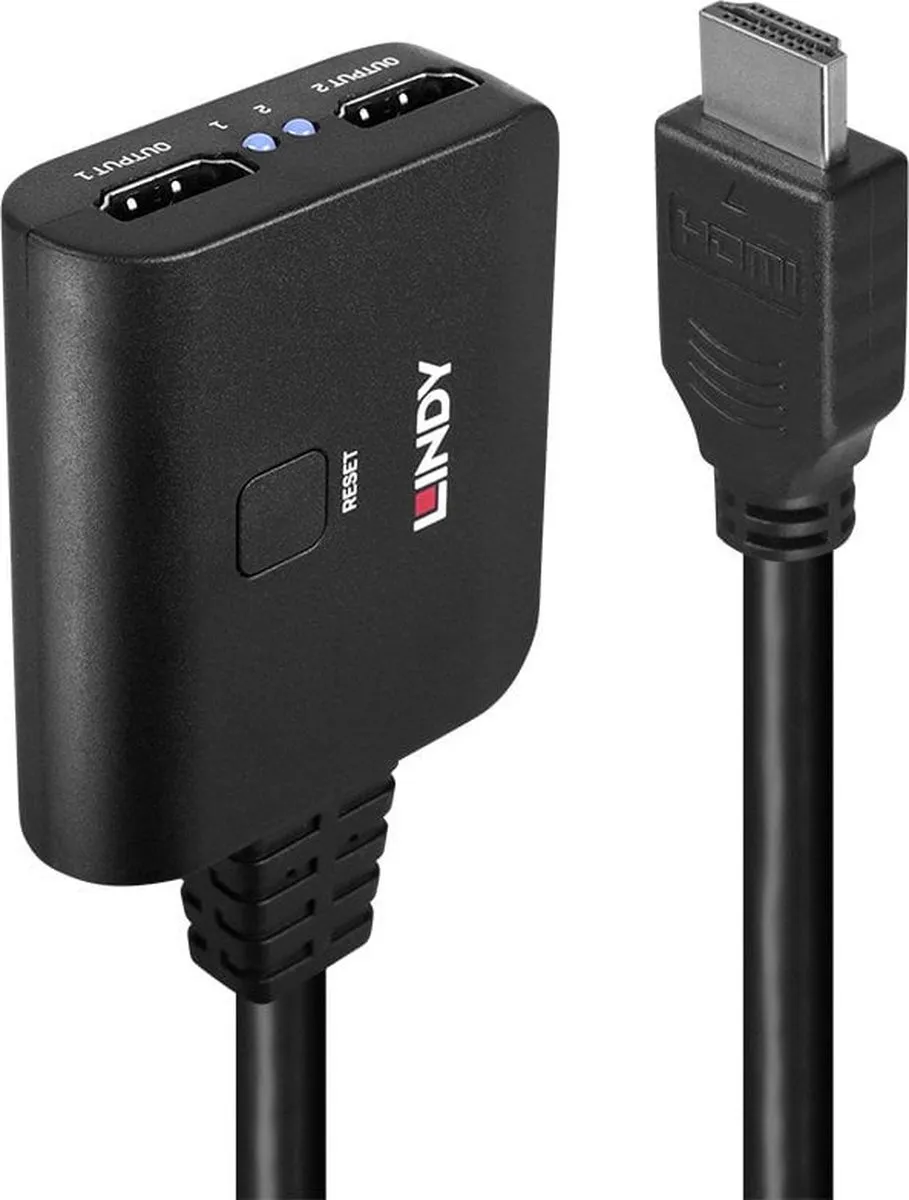Lindy 38356 HDMI Video Splitter 2x HDMI - Zwart - afbeelding 6 van 6