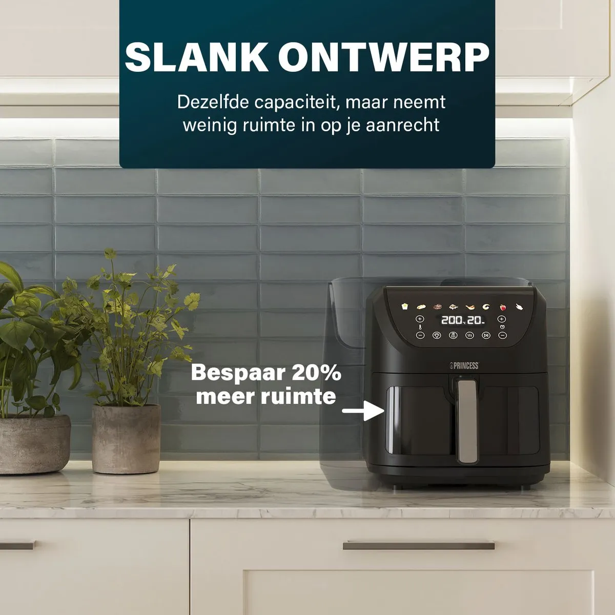 Princess 182257 SlimFry Airfryer 8L - 2000W - Zwart - afbeelding 6 van 6