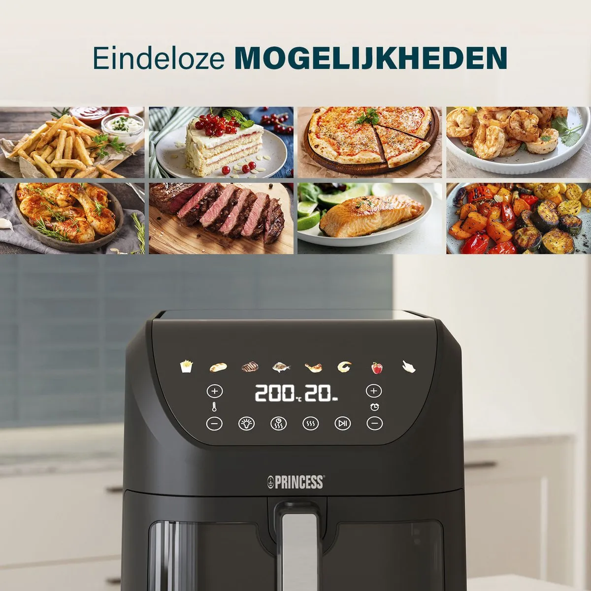 Princess 182257 SlimFry Airfryer 8L - 2000W - Zwart