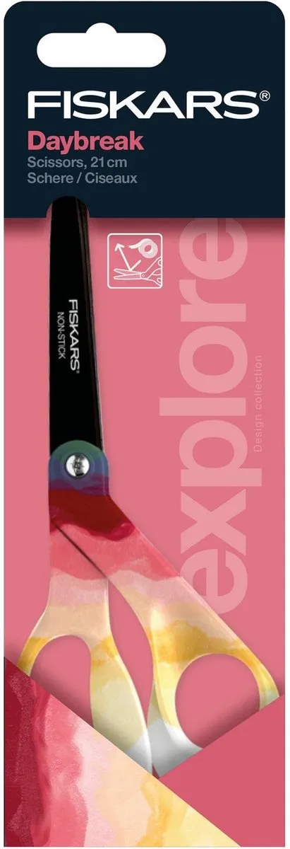 Fiskars Non-stick Daybreak Schaar 21cm - Geel/Rozew/Zwart
