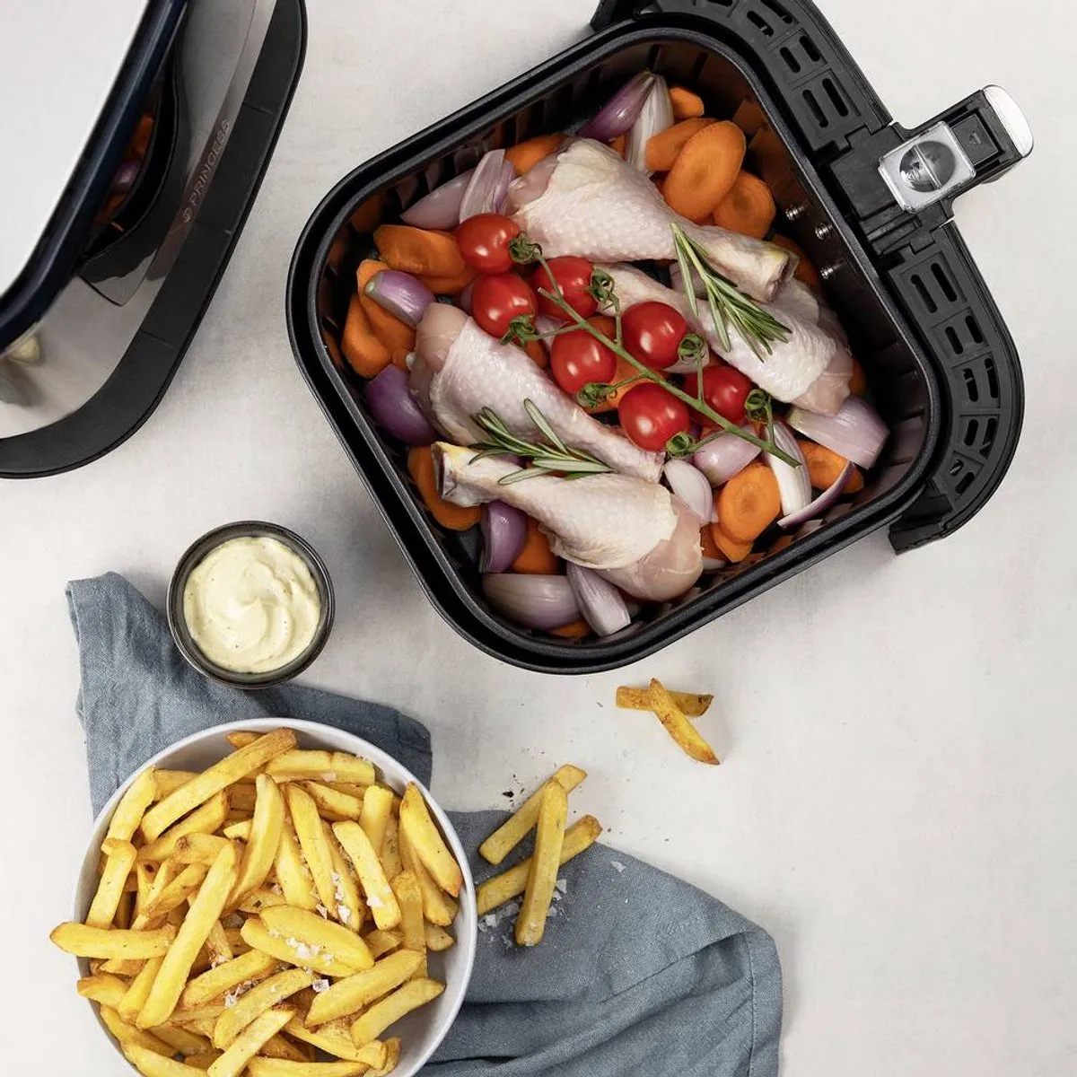 Princess Digital Airfryer Deluxe XXL 182060 - 5.5L - 1700W - Zwart/RVS