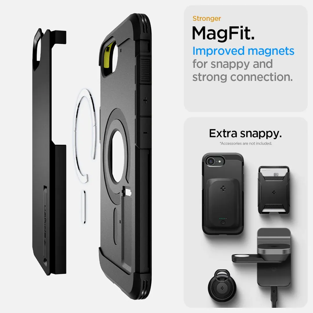Spigen Tough Armor MagFit ACS09137 Hoesje - iPhone 16e - Zwart