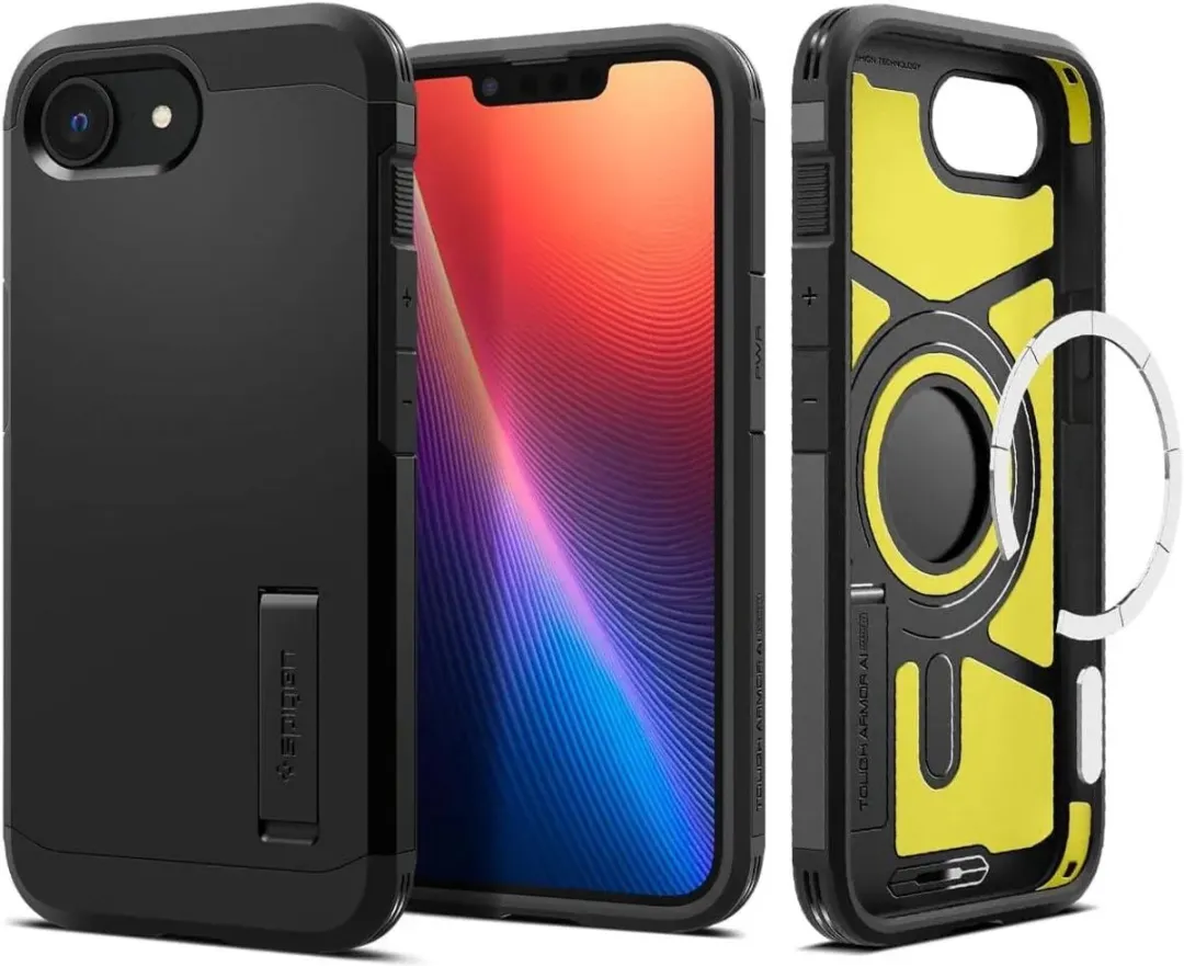 Spigen Tough Armor MagFit ACS09137 Hoesje - iPhone 16e - Zwart
