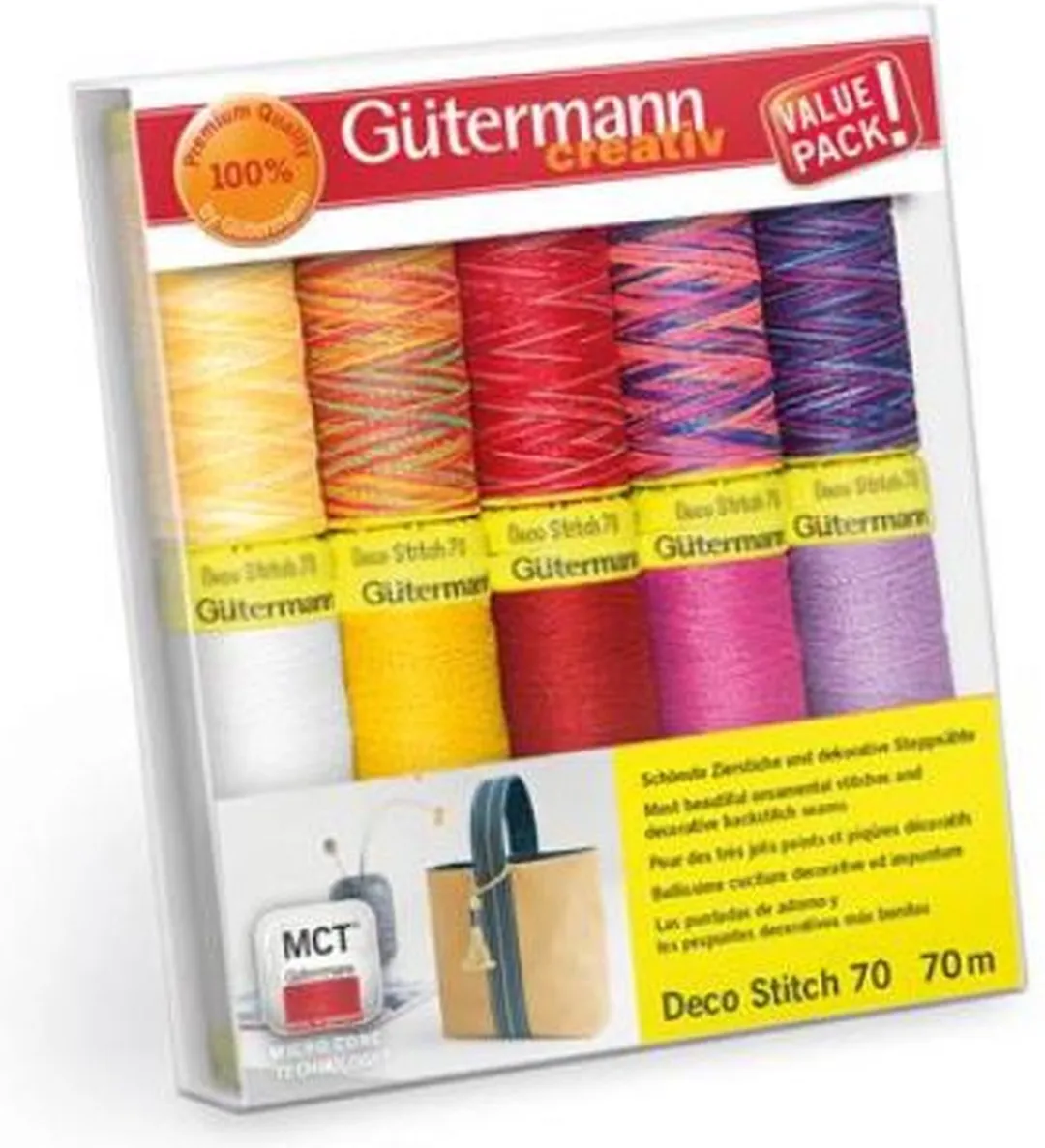Gutermann Deco Stitch Naaigaren - 10 Kleuren - 10 Stuks