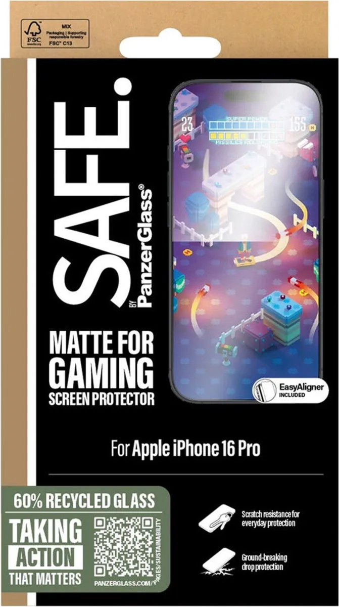 PanzerGlass SAFE Gaming Screenprotector iPhone 16 Pro