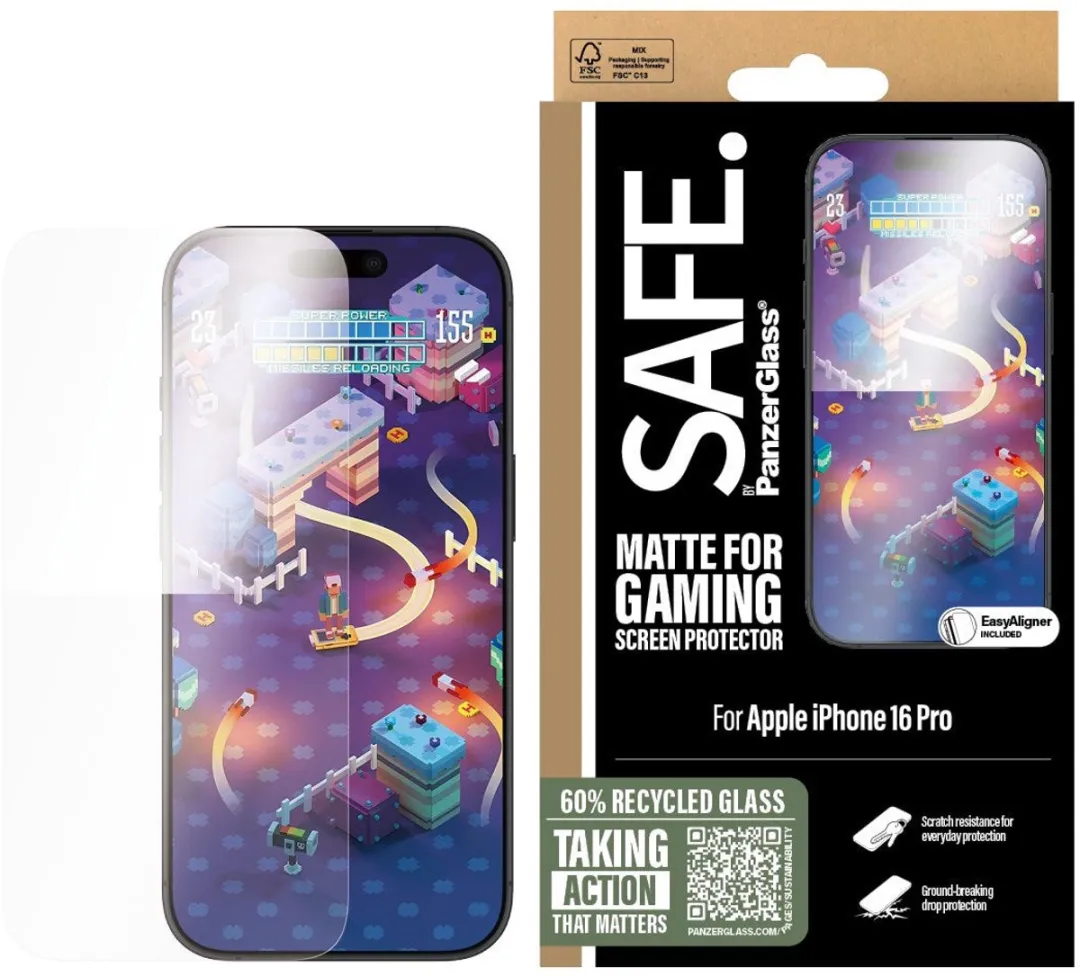 PanzerGlass SAFE Gaming Screenprotector iPhone 16 Pro - Ultra Wide Fit - afbeelding 6 van 6