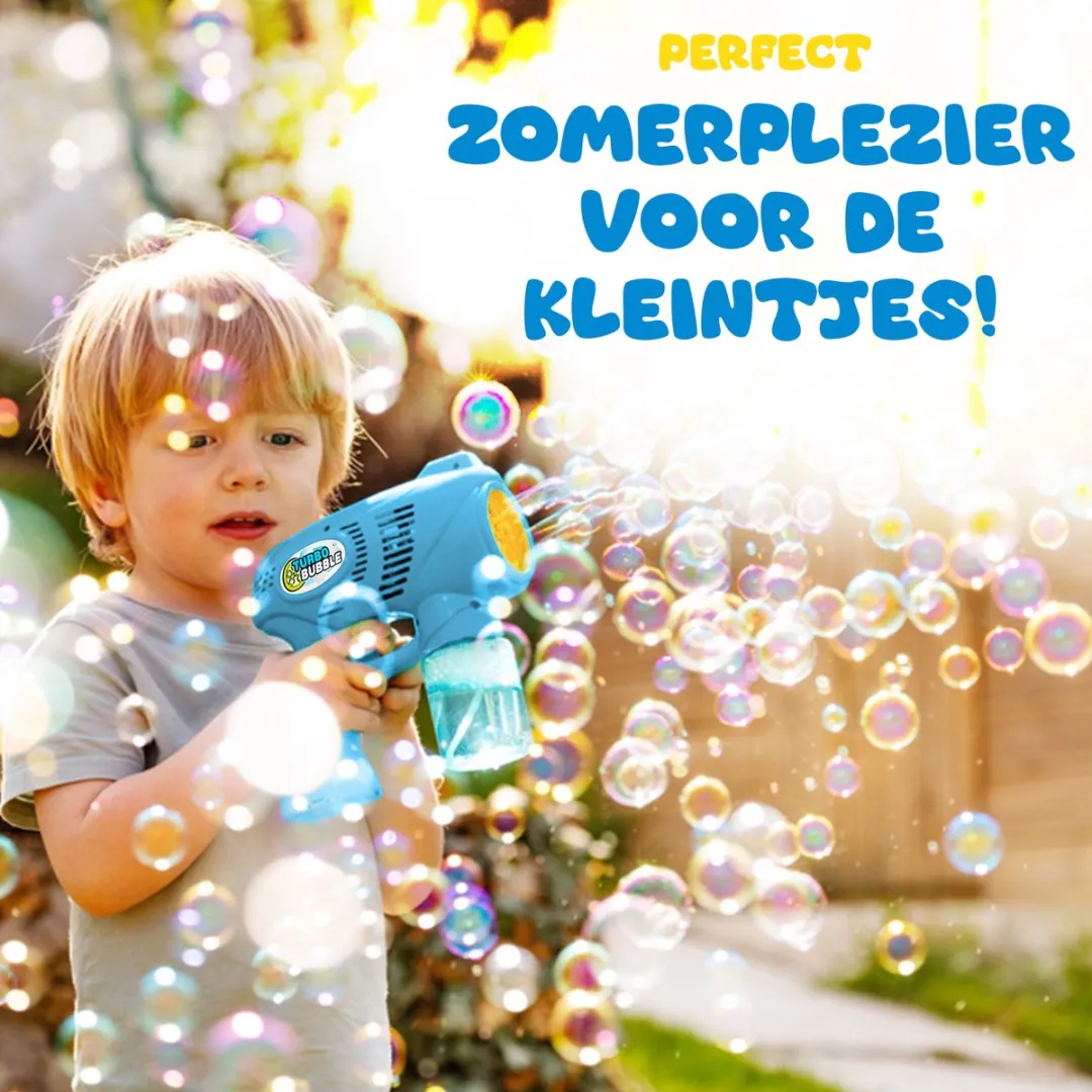 CosmoToys Bellenblaas Pistool – 2 STUKS – Bellenblaasmachines – Speelgoed voor Onderweg - Navulling – Uitdeelcadeaus – met Vloeistof – Blauw en Roze