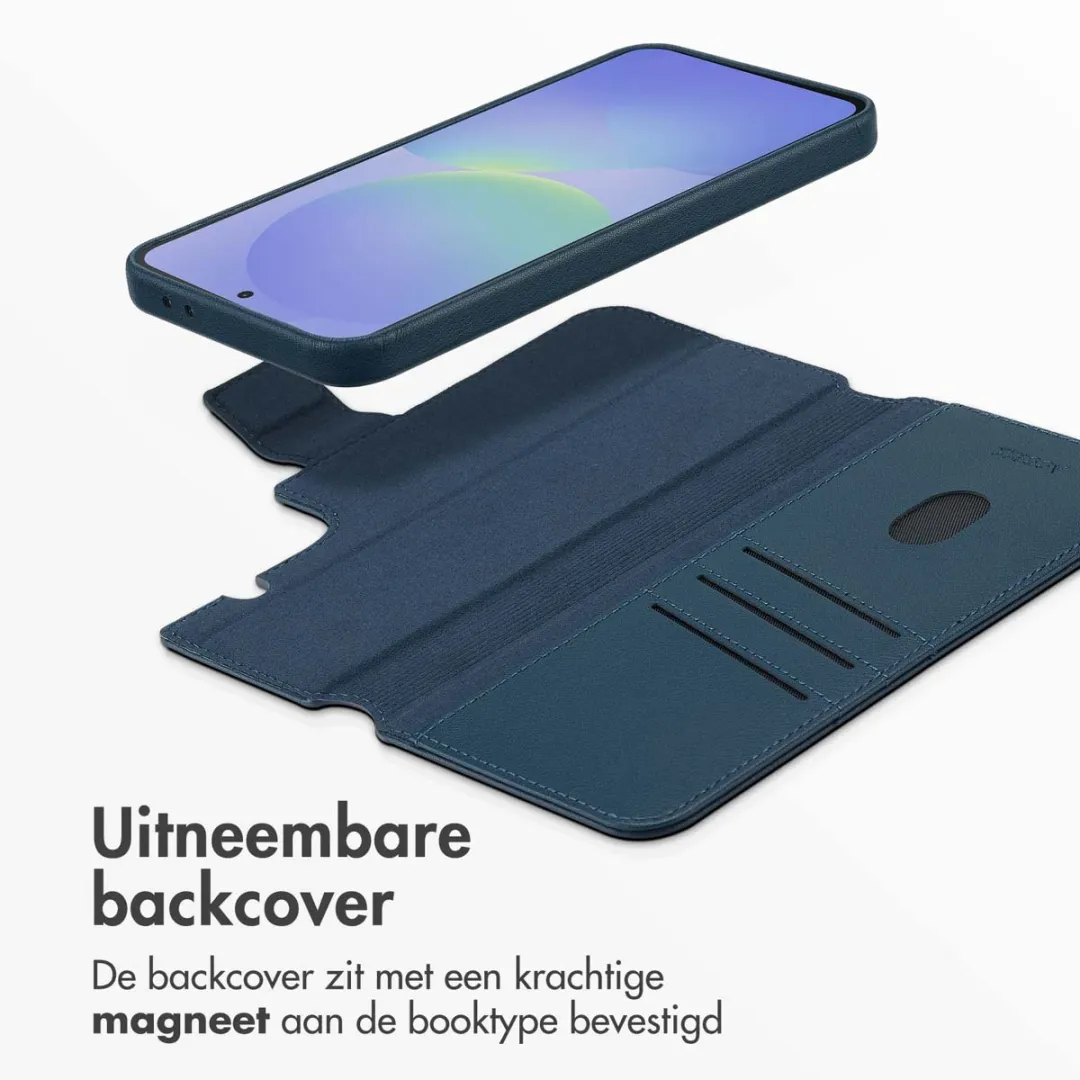 Accezz Leather Bookcase 2-in-1 Hoesje - Samsung Galaxy A36/A56 - 3 Pasjes - Nightfall Blue