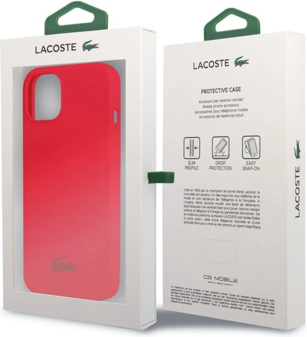 Lacoste Glossy Silicone Back Case - iPhone 13 - Rood