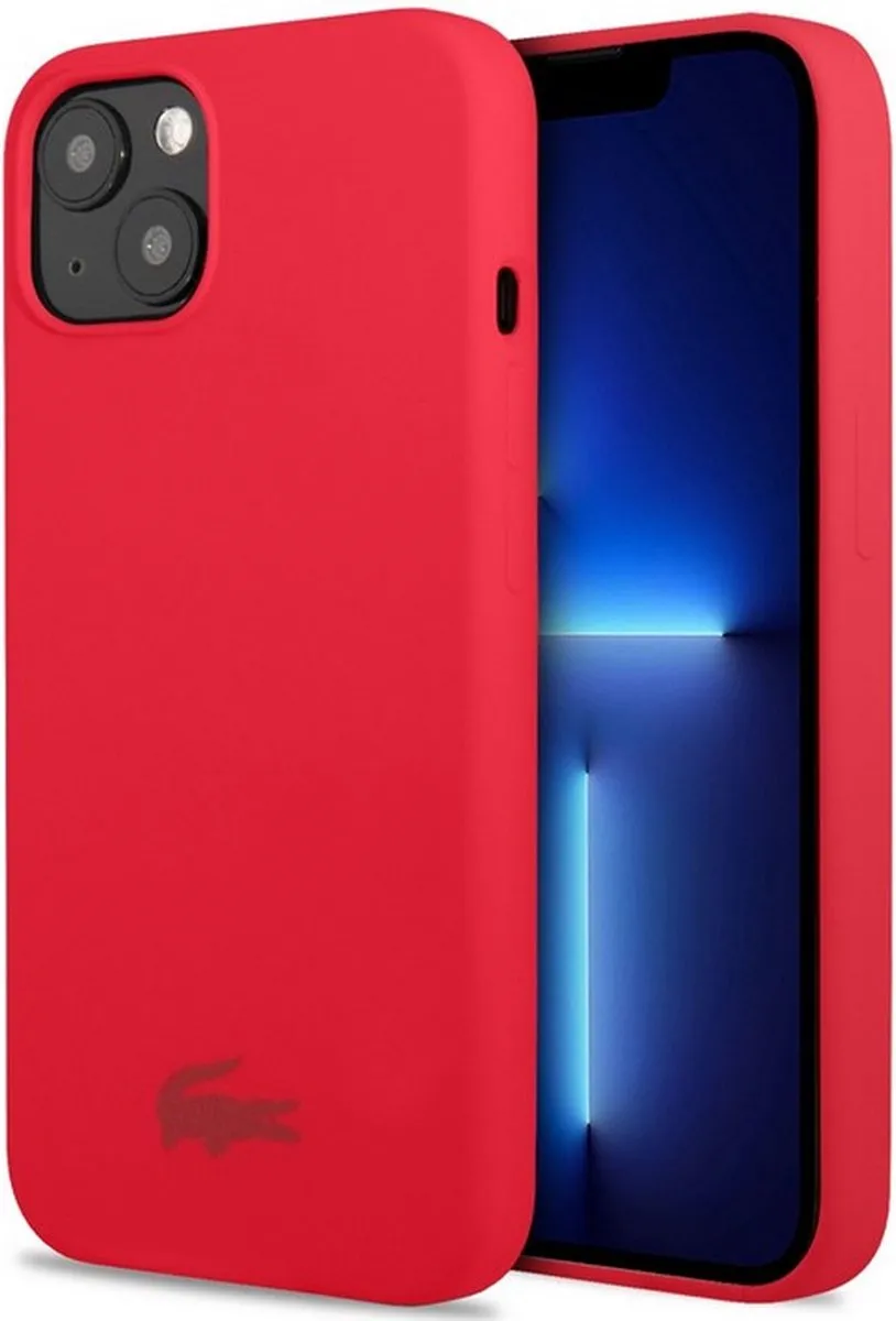 Lacoste Glossy Silicone Back Case - iPhone 13 - Rood