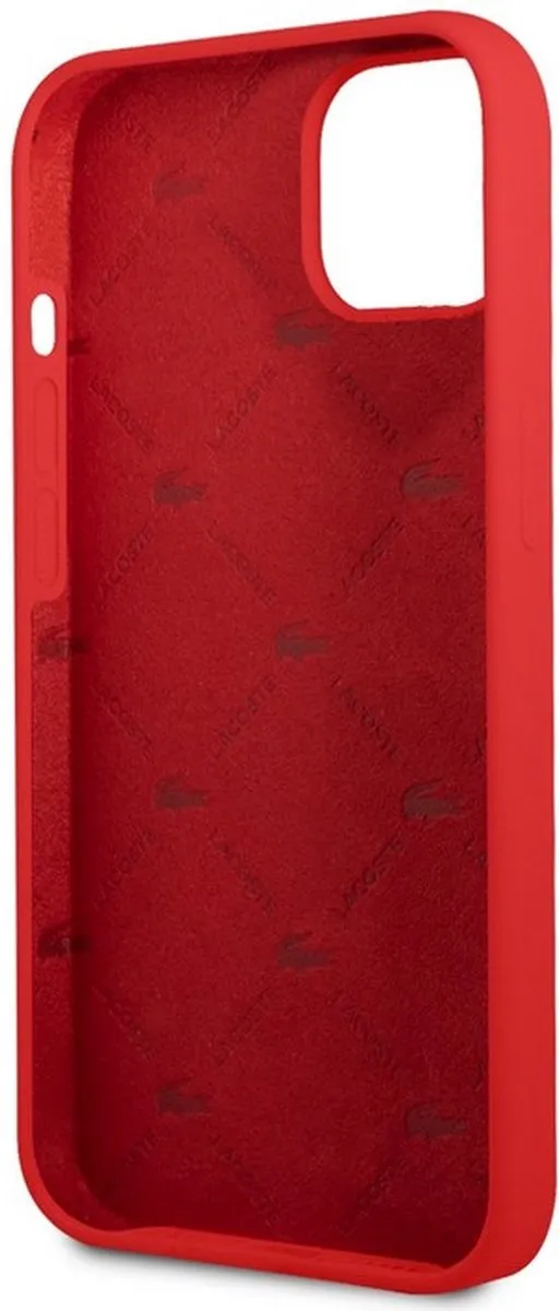 Lacoste Glossy Silicone Back Case - iPhone 13 - Rood