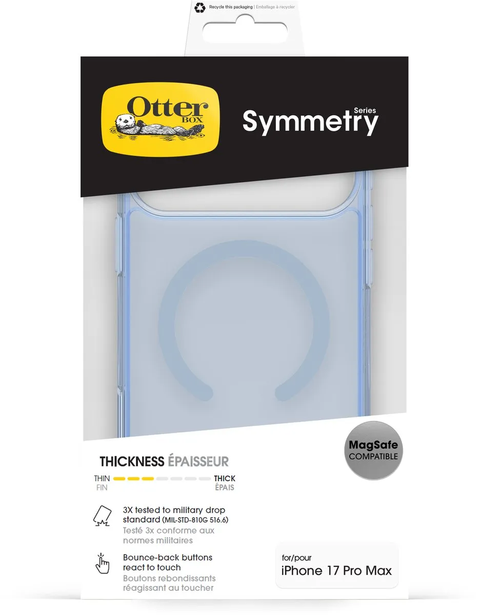 OtterBox Symmetry Clear MagSafe iPhone 17 Pro Max - Blauw