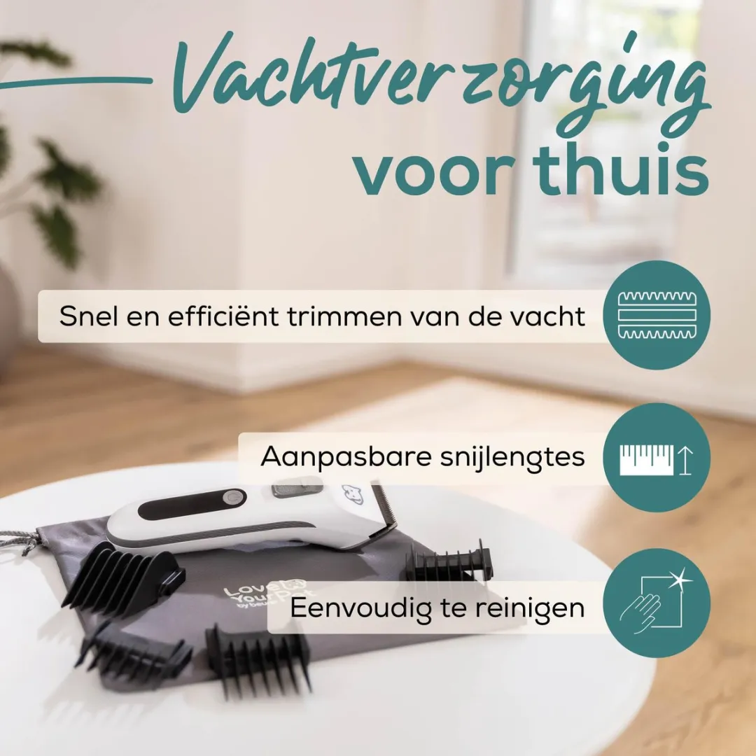 Beurer Fluffy Honden & Katten Tondeuse - 4 Opzetkammen - Wit