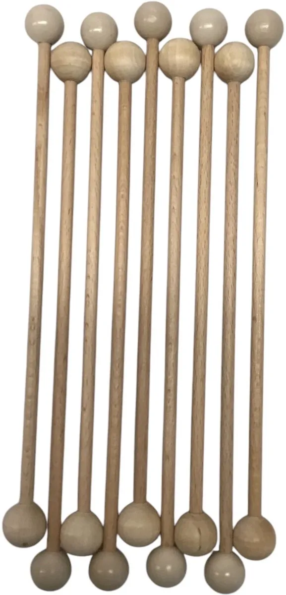 New Classic Toys Trommelstok - 6 Stuks Naturel