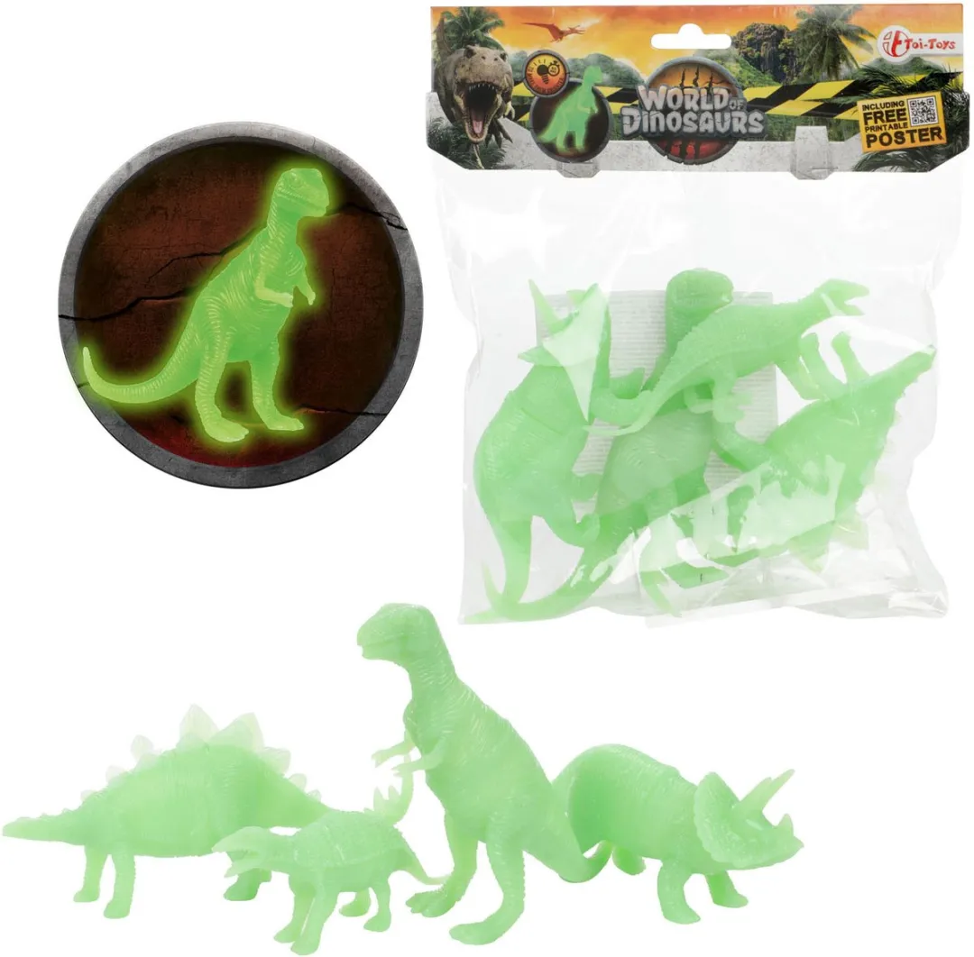 Toi-Toys World Of Dinosaurs Speelfiguren 4 Stuks - Groen