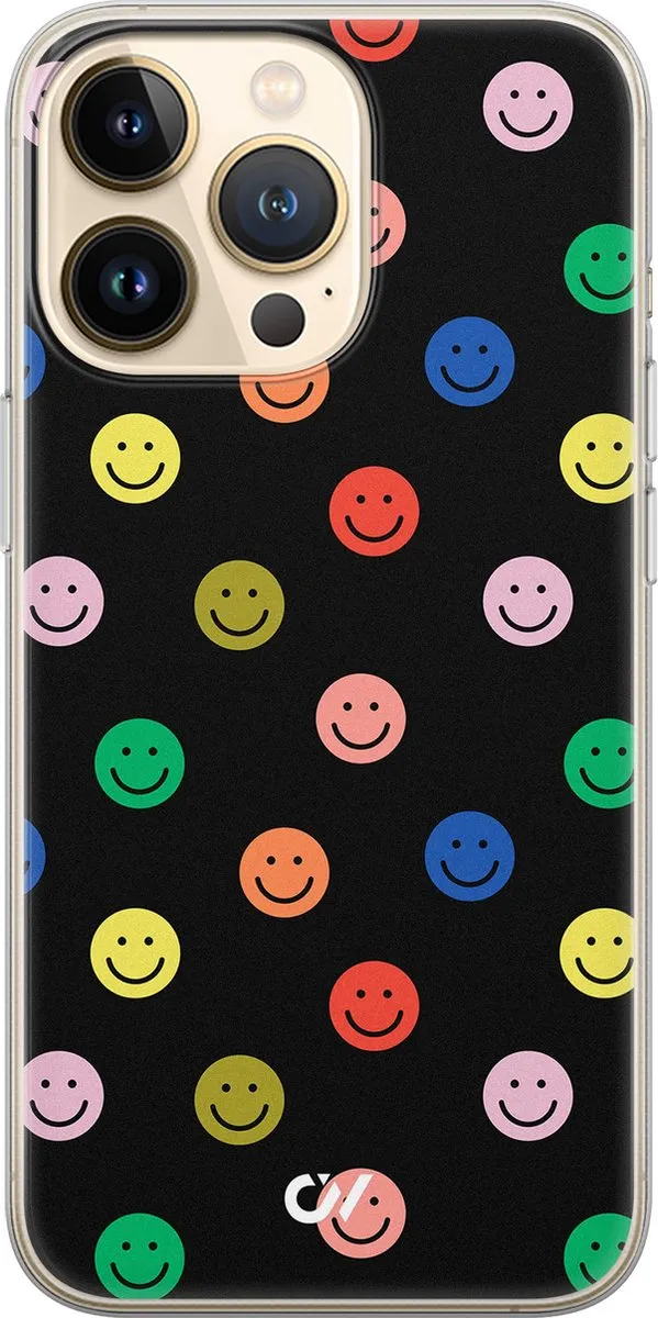 Casevibes iPhone 13 Pro Hoesje Retro Smileys
