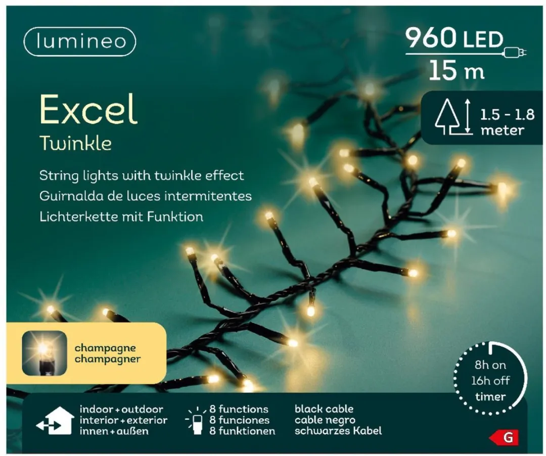 Lumineo LED Lichtsnoer Twinkel Effect 15m