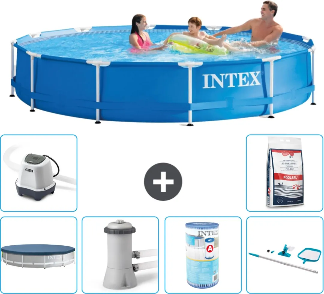 Intex 28210NP-Blauw Rond Frame Zwembad 366x76cm - Blauw