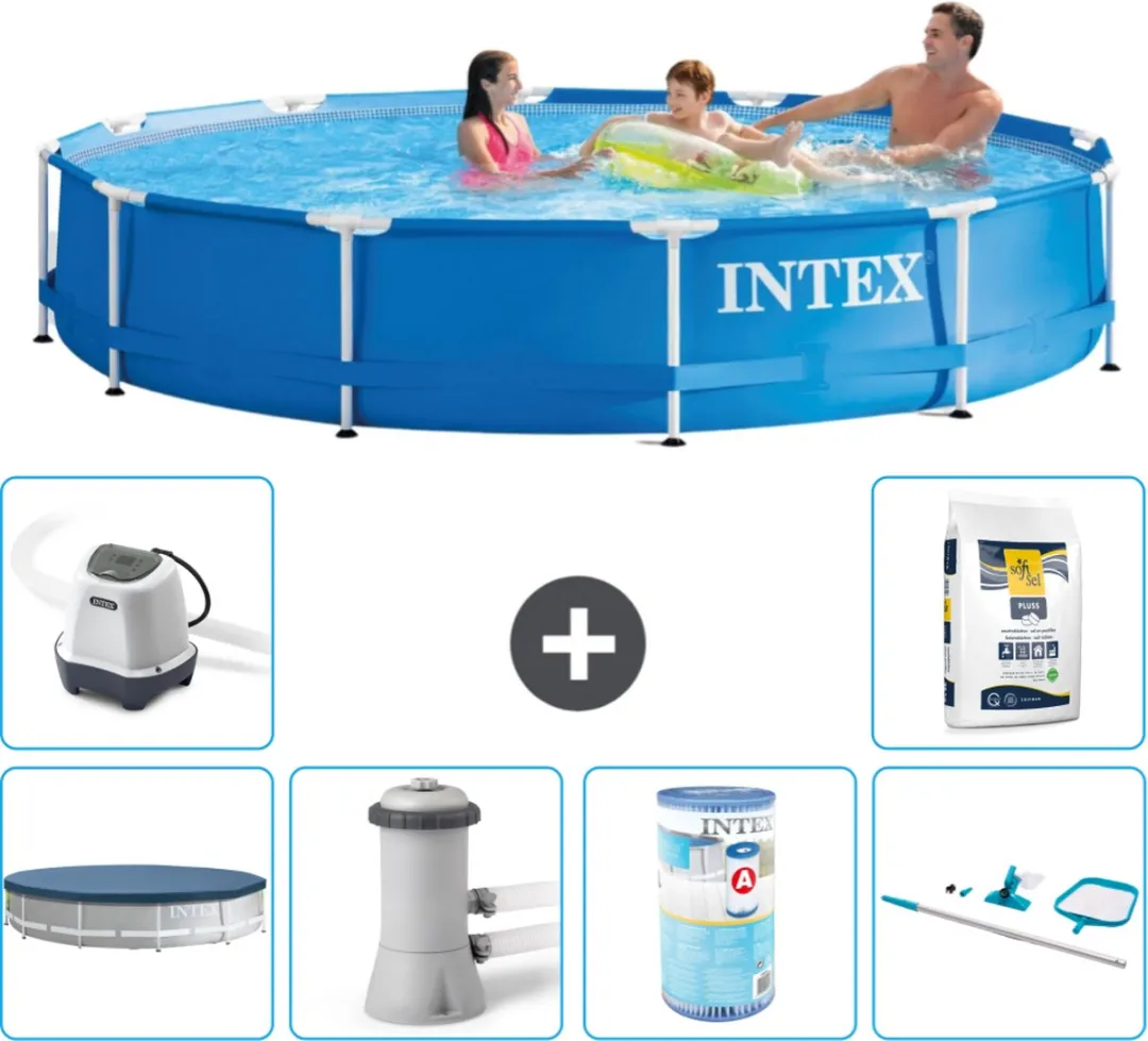 Intex 28210NP-Blauw Rond Frame Zwembad 366x76cm