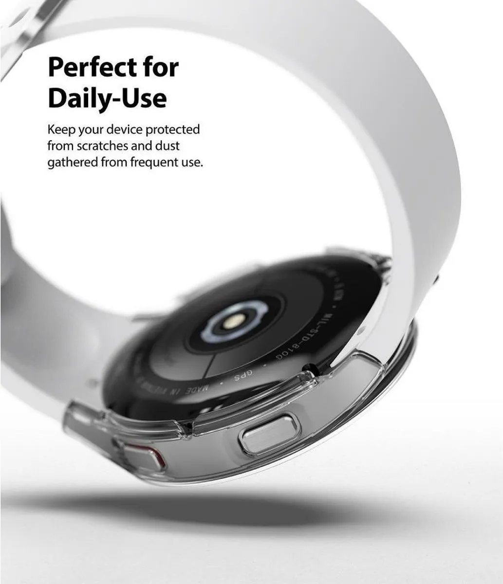 Ringke Slim Hoesje Samsung Galaxy Watch 4 44mm - 2 Stuks - Transparant Zwart