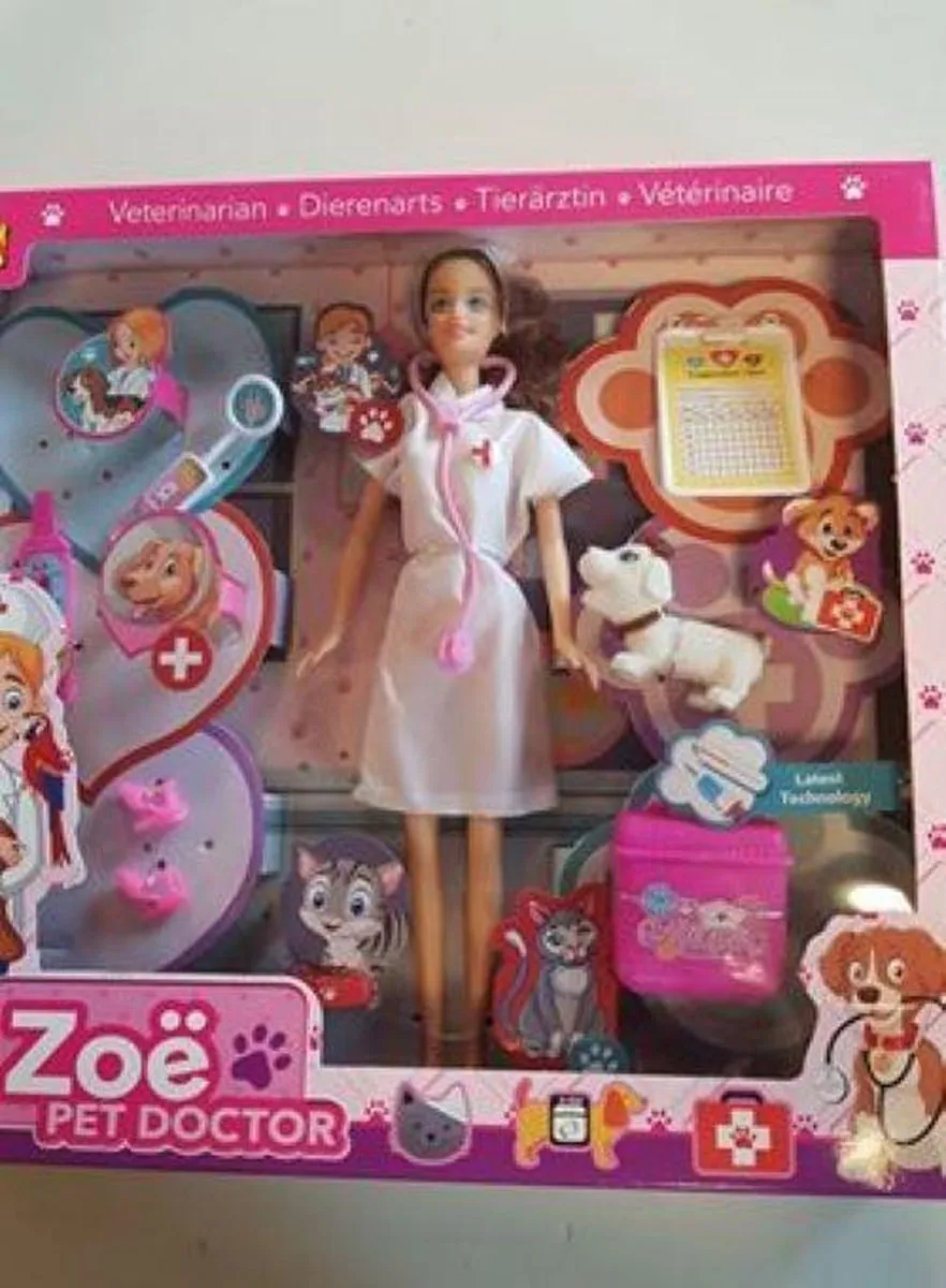 Jonotoys Dierenarts Meisjes Tienerpop 31,5x34cm - 11-delig - Wit