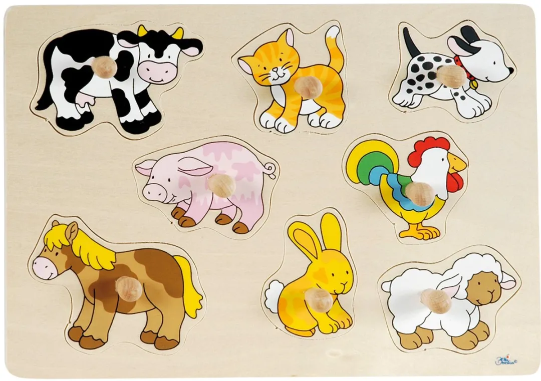 Goki Farm VII Lift-Out Puzzle 8 Stuks - Multi Kleuren