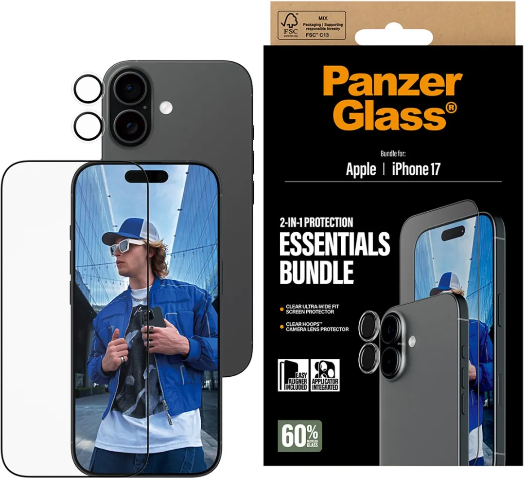 PanzerGlass iPhone 17 2-in-1 Bundle - Doorzichtige scherm- en cameralensbeschermer