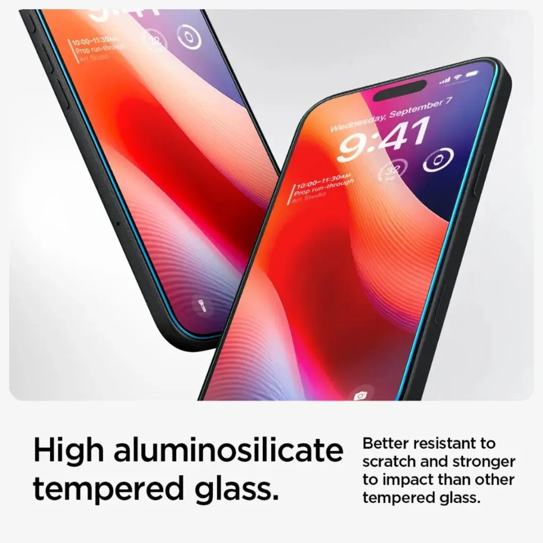 Spigen iPhone 15/16 Tempered Glas tR Slim Screenprotector - Transparant