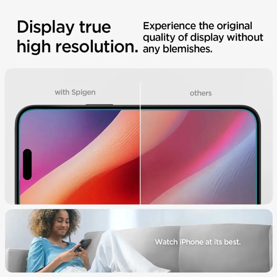 Spigen iPhone 15/16 Tempered Glas tR Slim Screenprotector - Transparant