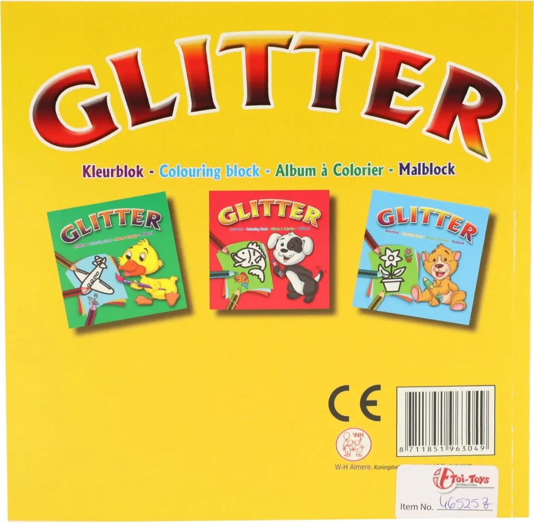 Toi-Toys Kleurboek Glitter Meisjes 40 Pagina's - Geel
