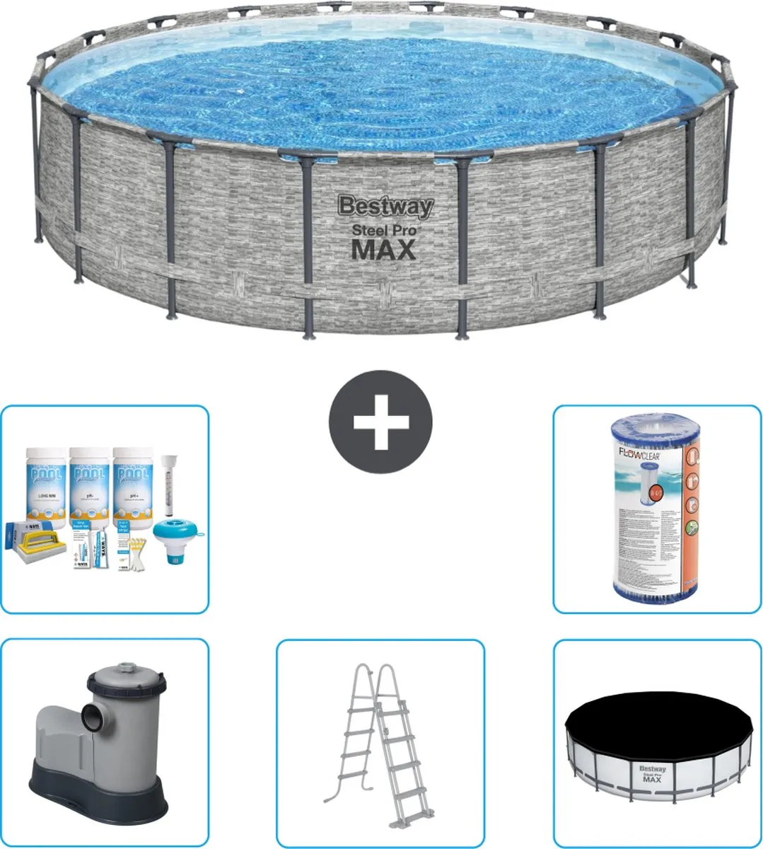 Bestway Steel Pro MAX Zwembad 549cm - Grijs