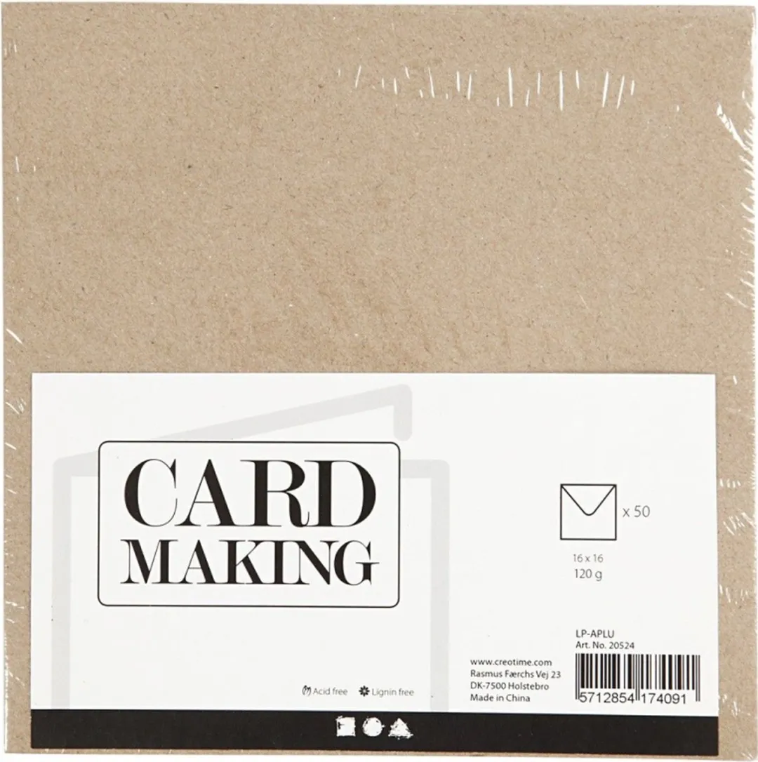 Creativ Company Recyclede Enveloppen 50 Stuks - 16x16cm Kraft