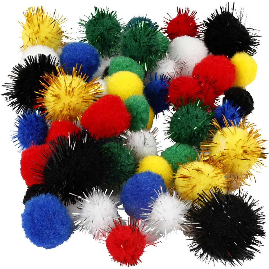 Creativ Company Pompoms Basiskleuren 48 Stuks