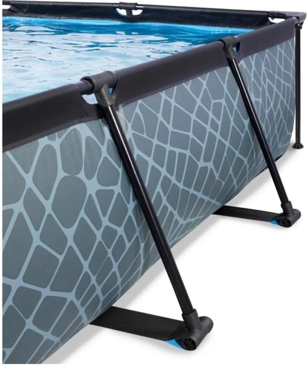 EXIT Toys Stone Grey Framezwembad 300x200x65cm - 3700L