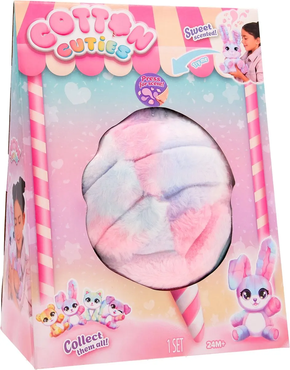 Imc Toys Cotton Cuties Bunny Geurende Suikerspin Knuffel 30cm - Multikleur - afbeelding 6 van 6