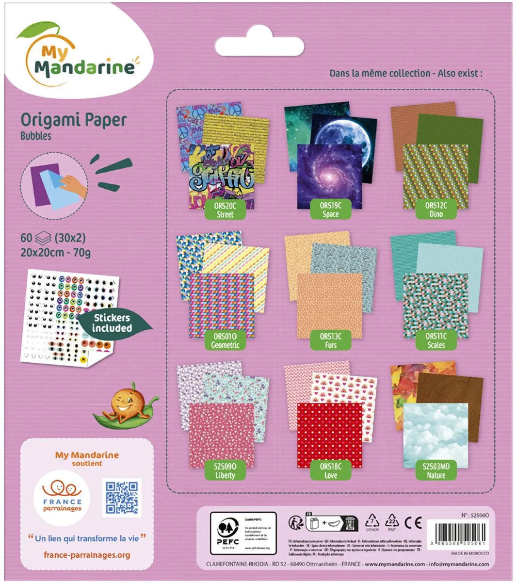 Clairefontaine Origami Papier Bubbles 60 Vel 70g 20x20cm - Multicolor