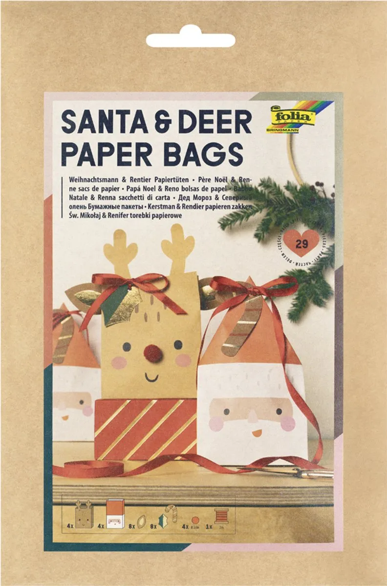 Folia Knutselset Santa & Deer Kerstzakjes