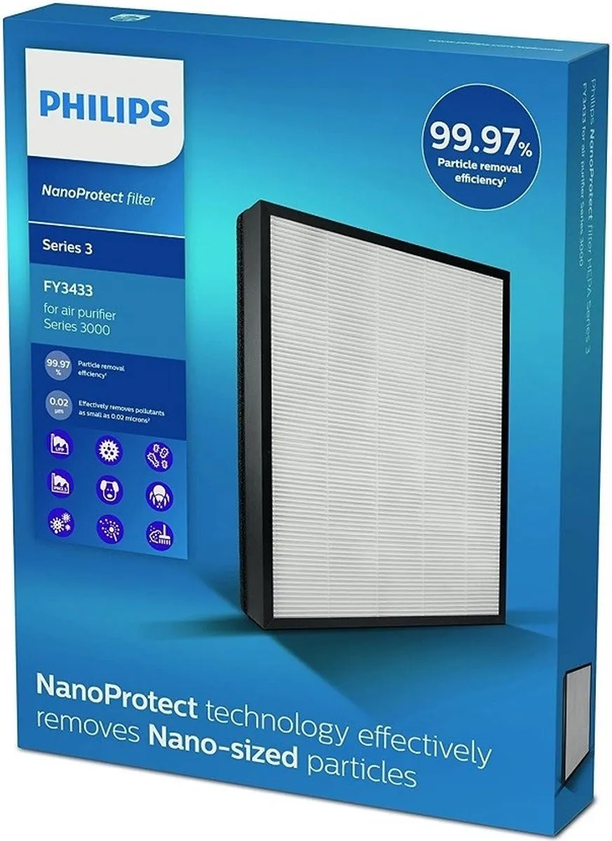 Philips NanoProtect FY3433/10 Luchtreinigingsfilter - Kleurloos